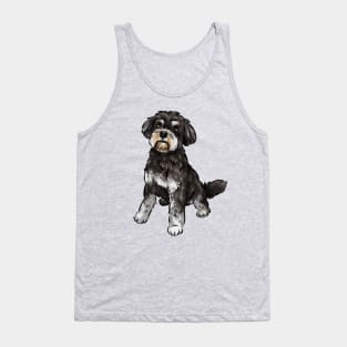 Cute Miniature Schnauzer Dog | Black and White Tank Top